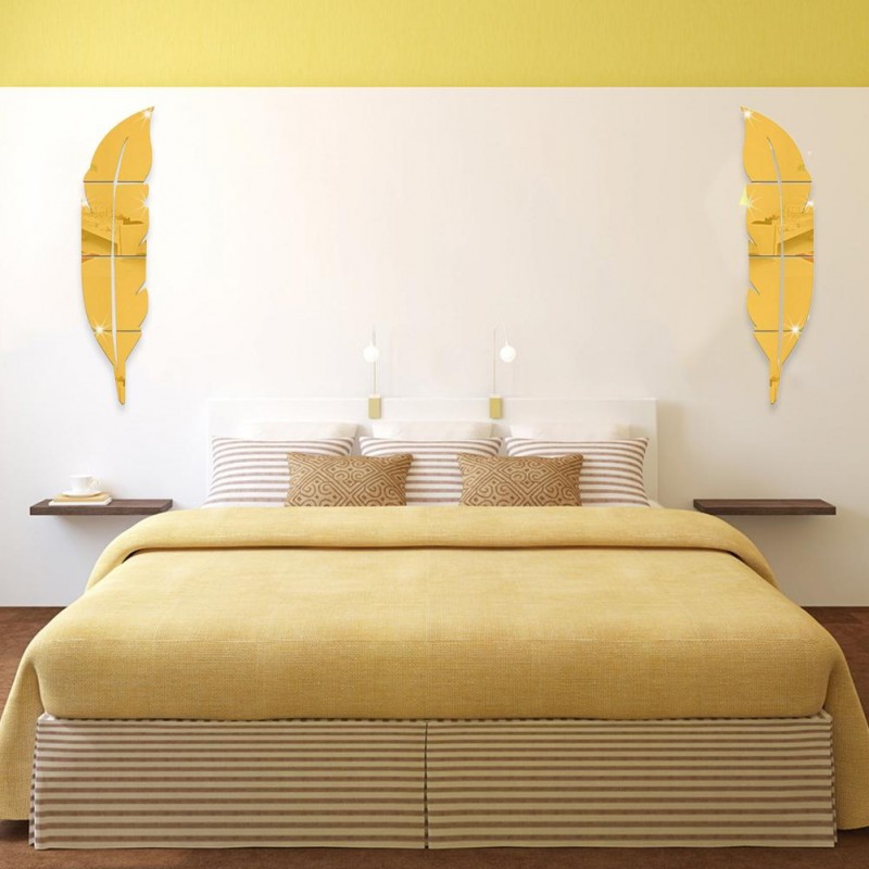 Acrylic leaf mirror for wall decor