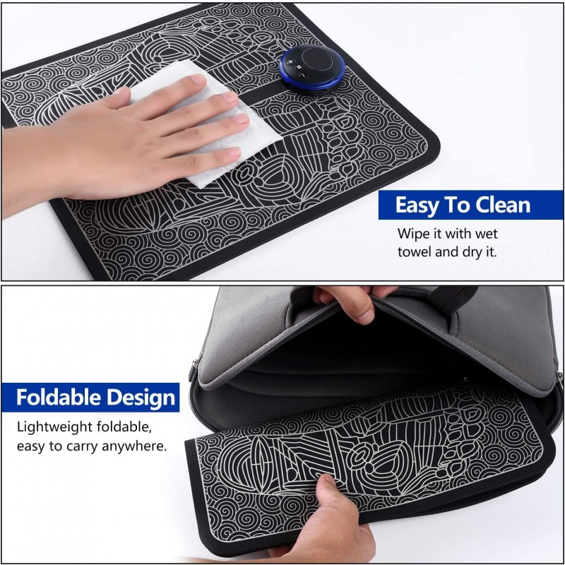 Folding Portable Electric Foot Massager Mat with 6 Modes