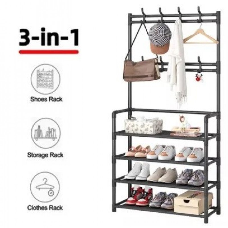 4 Layers Multifunctional Shoe & Coat Rack