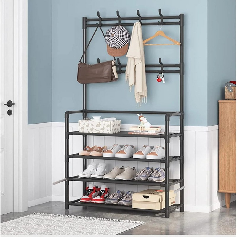 4 Layers Multifunctional Shoe & Coat Rack