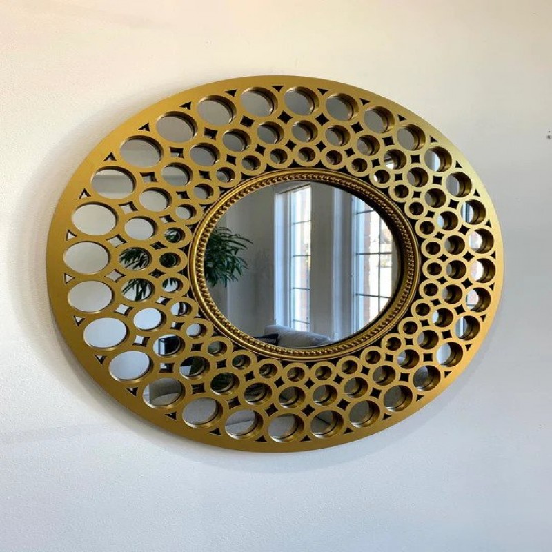 Antique Mirror Gold Round Wall Mirror