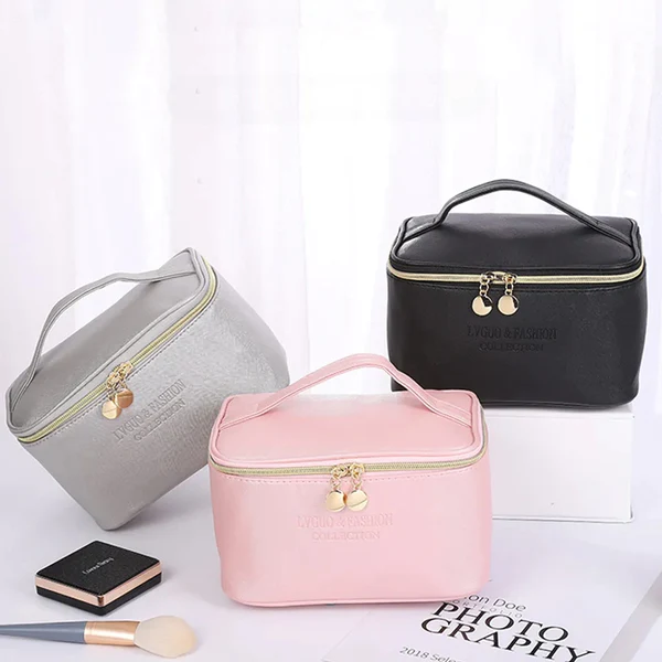 3PCs PU Leather Makeup Travel Bag