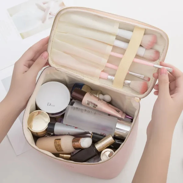 3PCs PU Leather Makeup Travel Bag