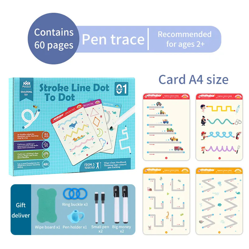 Reusable Tracing Workbook for Kids 64 Pages