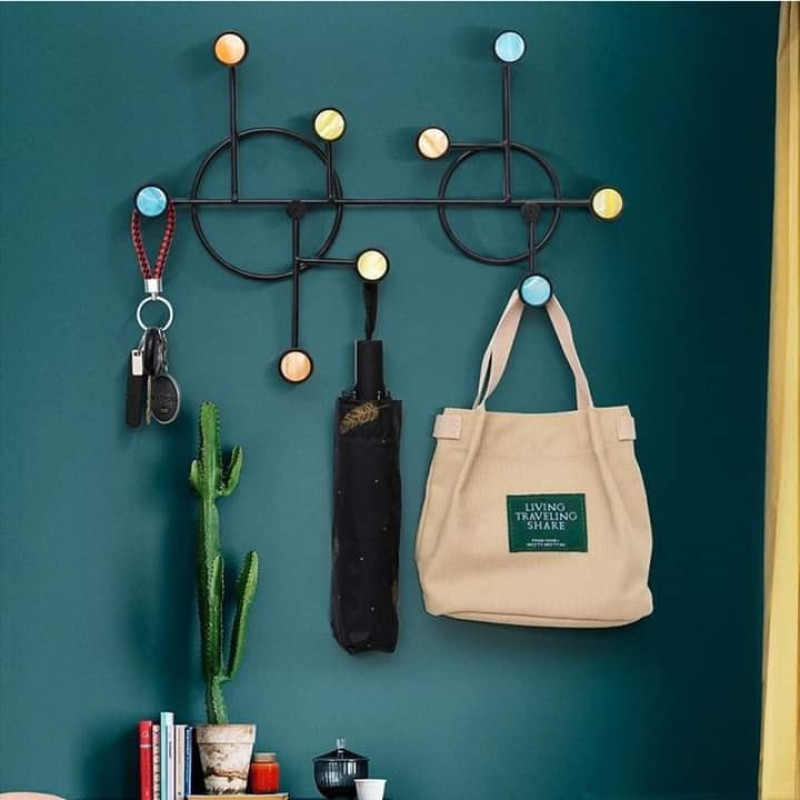 Nordic Style Wall Shelf With Hooks