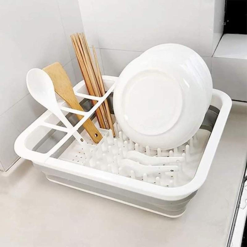 Silicone foldable drainer dish rack