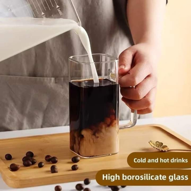 Buy square glass cup with bamboo lid and straw at best price in ...