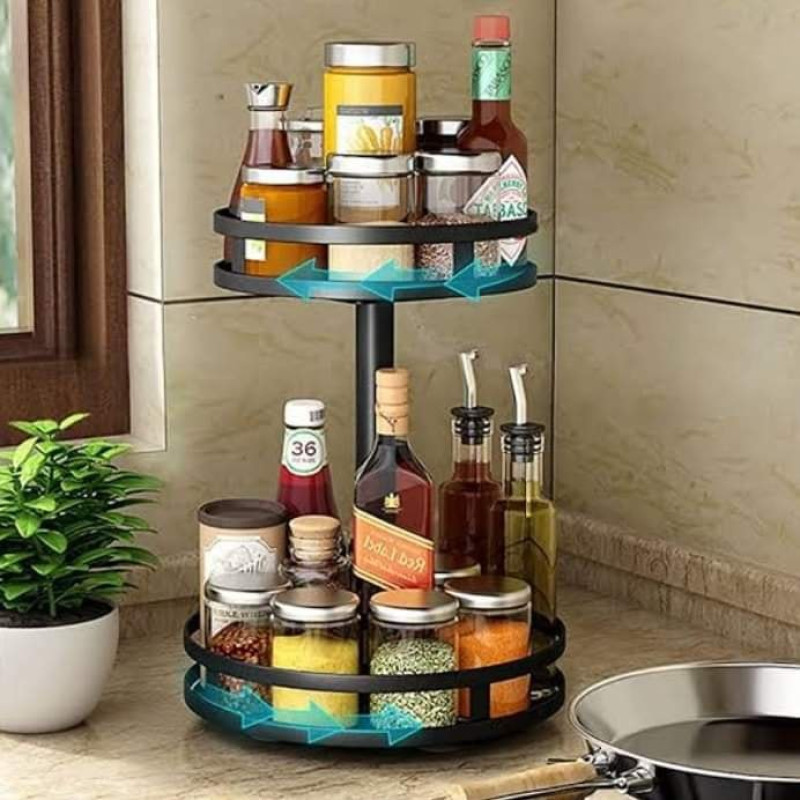 2 layer 360° Rotatable Metal Storage Organizer by MATRIX