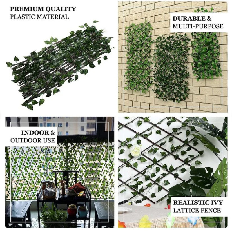 Artificial Garden Plant Fence - Expandable/Stretchable Privacy Fence Screen