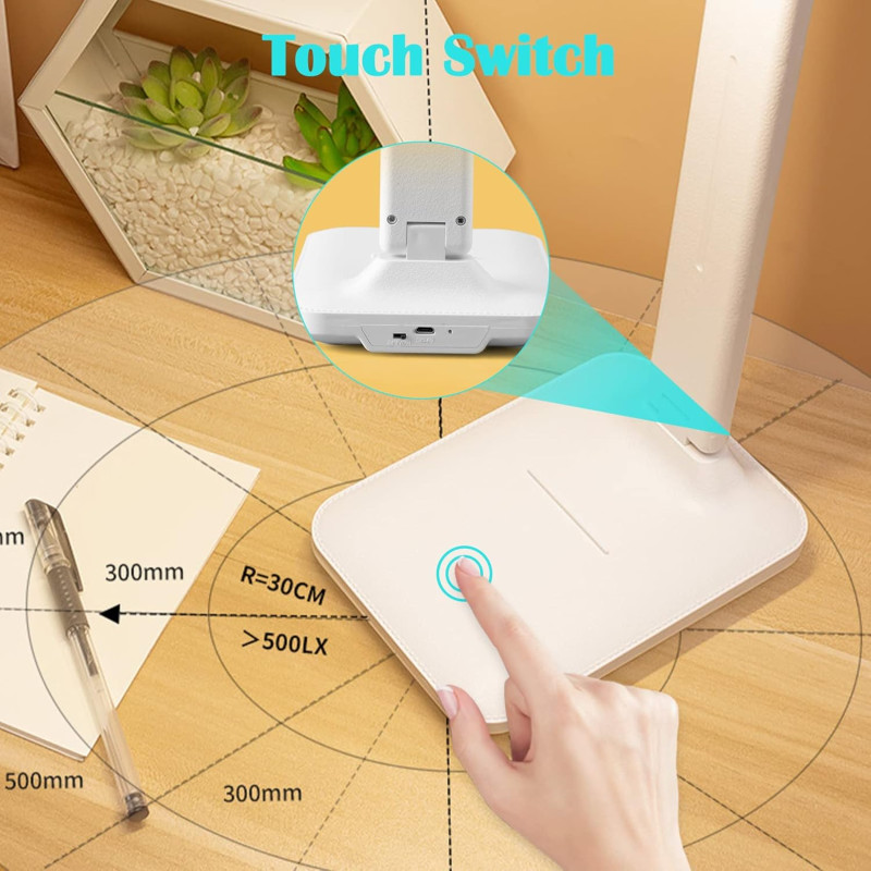 Eye-Caring 3 Colors LED Desk Lamp with Phone Holder- Charge And Plug USB