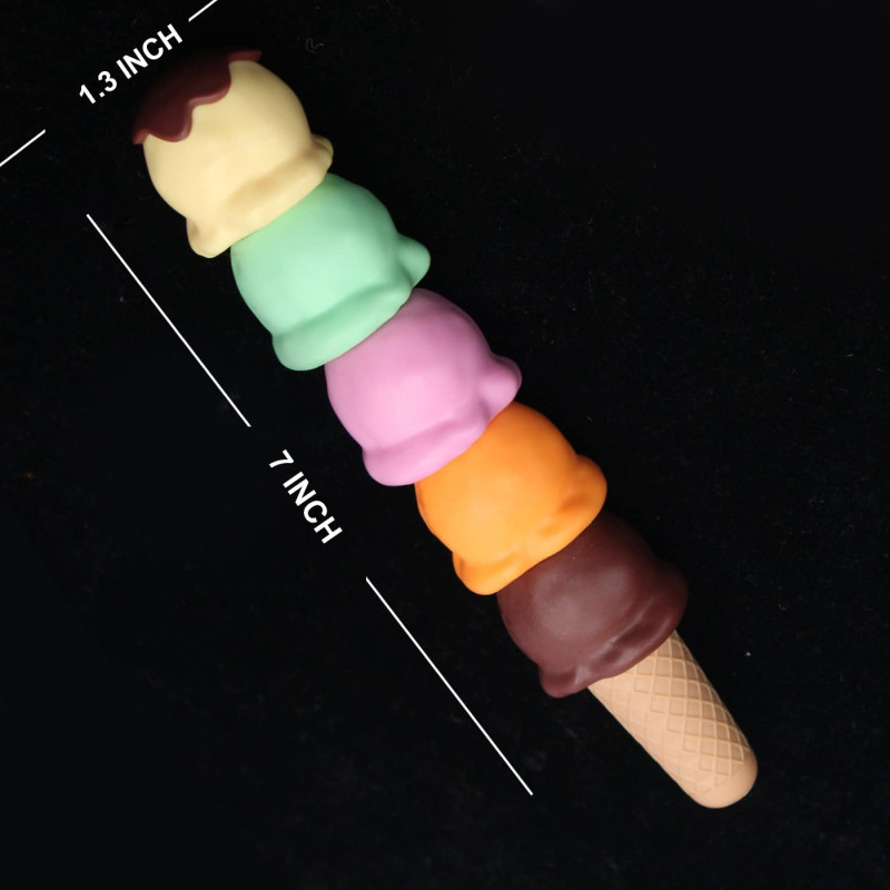 Ice Cream Cone Shape Highlighter With Stack Able 5 Bright Color Highlighter