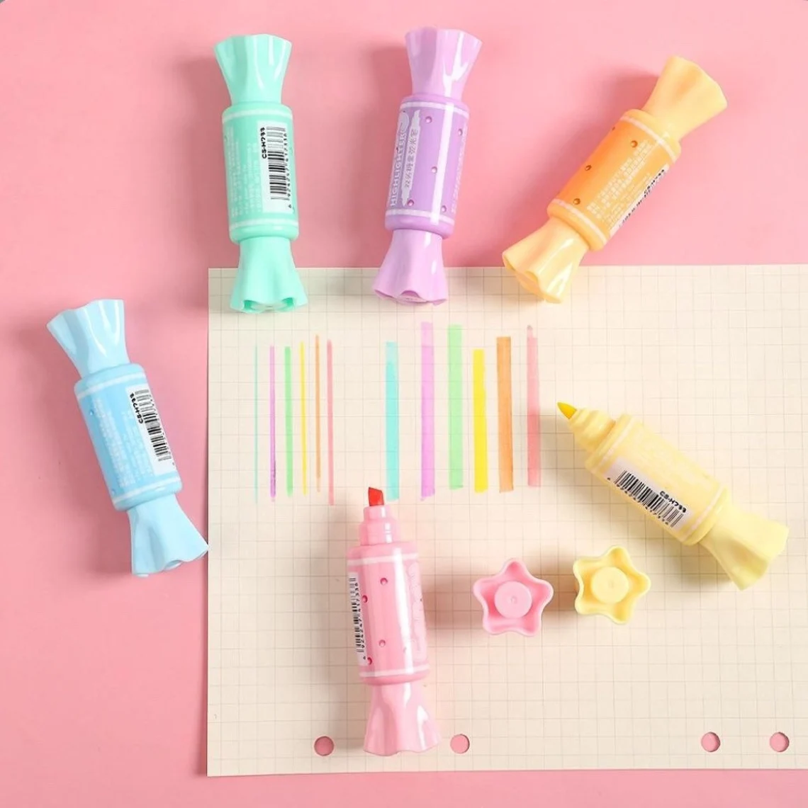 Candy Shape Highlighter- Kawaii Pastel Sweet Highlighters- Journal Supplies- Cute Stationery