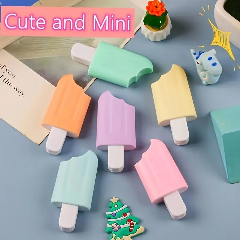 6pcs Mini Ice Cream Popsicle Highlighter