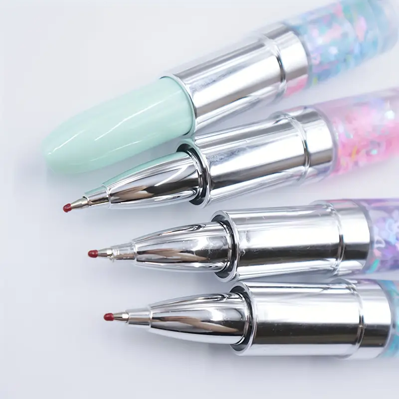 Lipstick Shaped Gel Pen Liquid Sand Pen 0.5MM Small Size Gel Pen Write Smoothly
