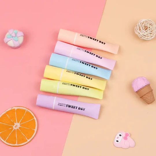 6 PCs Toothpaste Style Color Highlighter, Swing Cool Highlighters Pens, Office School Stationary