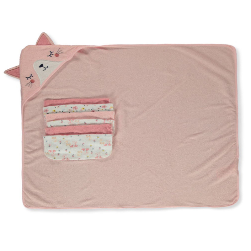 BON BEBE HOODED TOWEL _WITH WASHCLOTHES