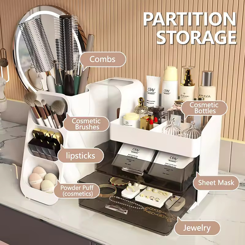 Makeup organizer with Drawers for Vanity,Spacious Cosmetic Display Case,Perfect Storage Solution Your Beauty Essential