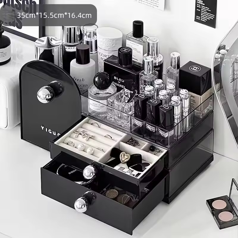 Makeup Organizer with Drawers Cosmetic Display Cases Cosmetics Storage Box Brush Lipstick Holder Jewelry Box Skincare Organizer