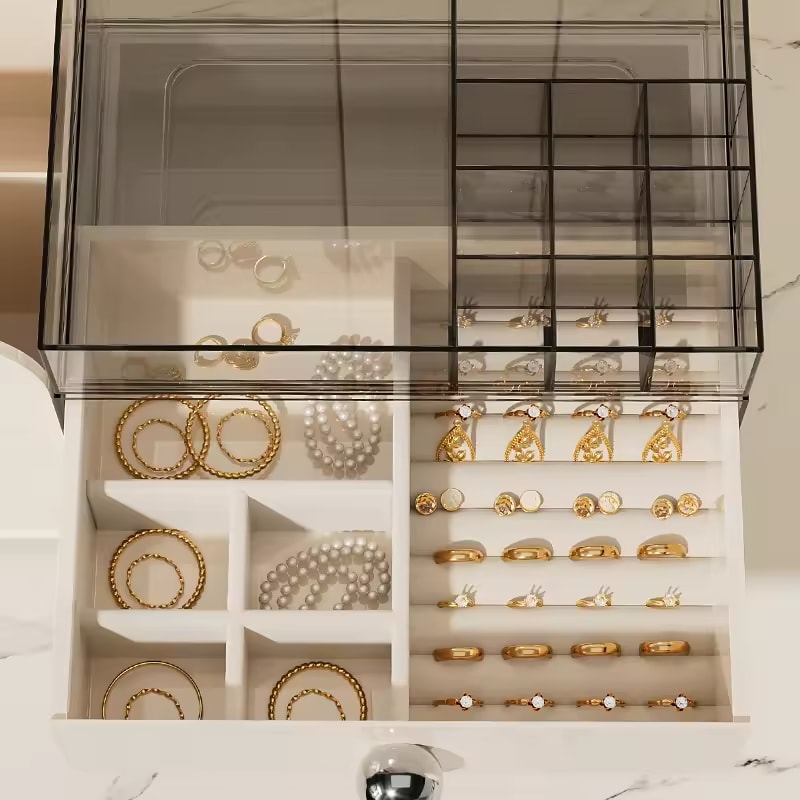 Makeup Organizer with Drawers Cosmetic Display Cases Cosmetics Storage Box Brush Lipstick Holder Jewelry Box Skincare Organizer