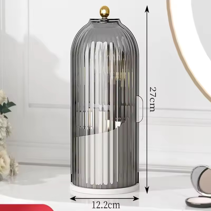 360° rotary makeup brush holder with cover Luxury cosmetics lipstick eyebrow pencil holder