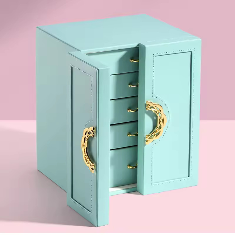 Exquisite Jewelry Storage Box, Large Capacity Organizer for Earrings, Rings, Necklaces, Bracelets, Handmade with Exquisite