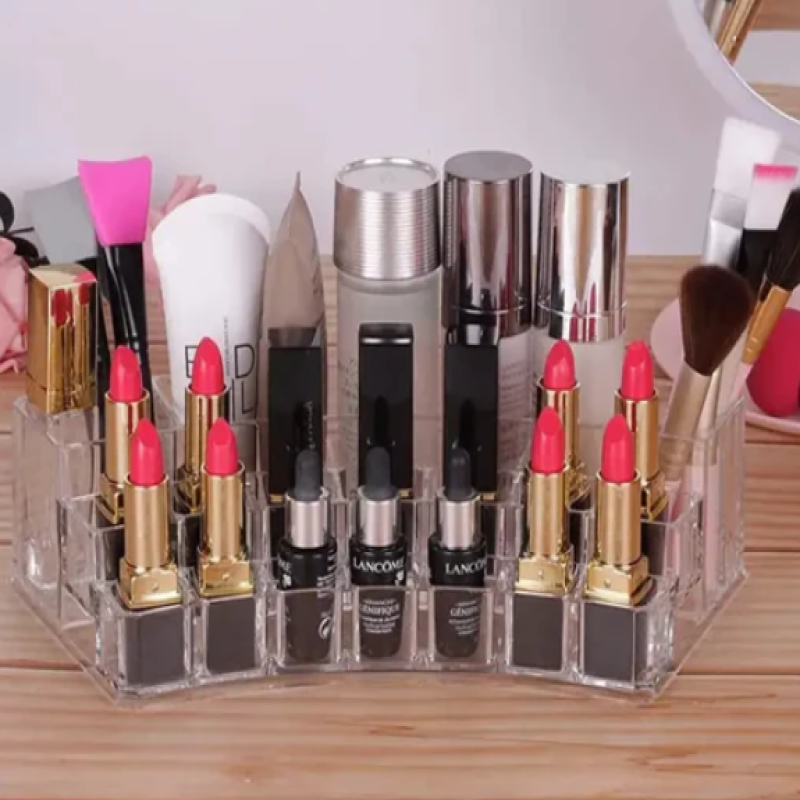 Acrylic transparent  lipstick and makeup organizer for vanity