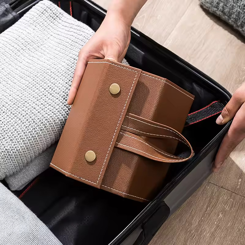 Portable Foldable Glasses Box 4/5 Multi-slot Eyeglass Storage Display Organizer Fashion PU Leather Travel Sunglasses Case