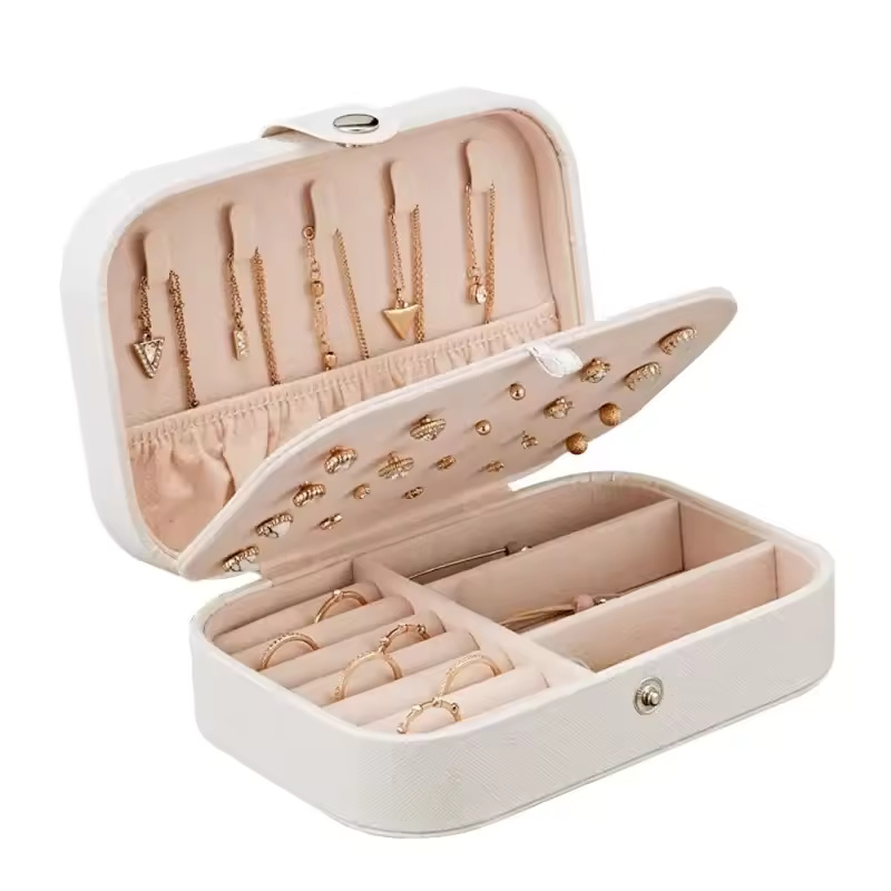 Double-Layer Jewelry Storage Box Portable Travel Jewelry Holder Organizer