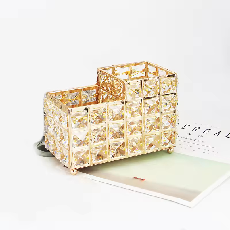 European Creative Crystal Makeup Brush Holder