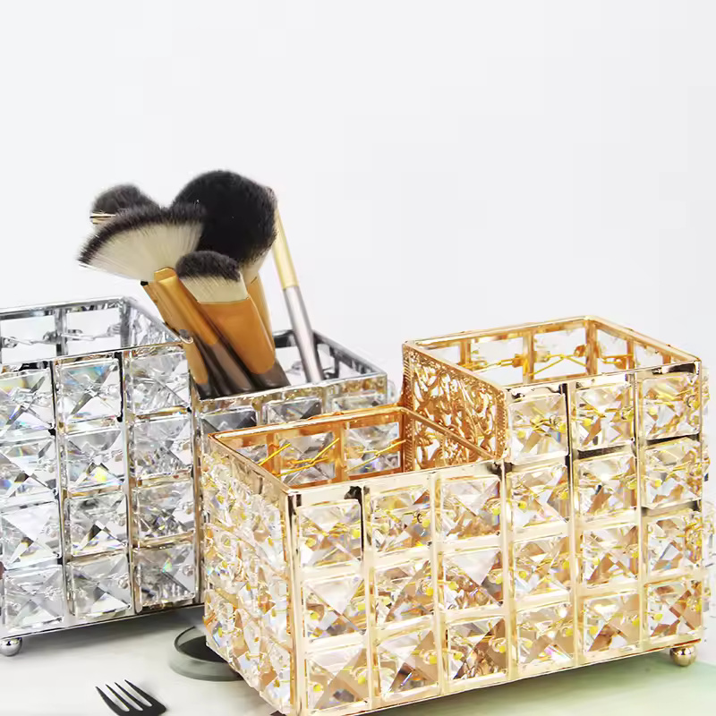 European Creative Crystal Makeup Brush Holder