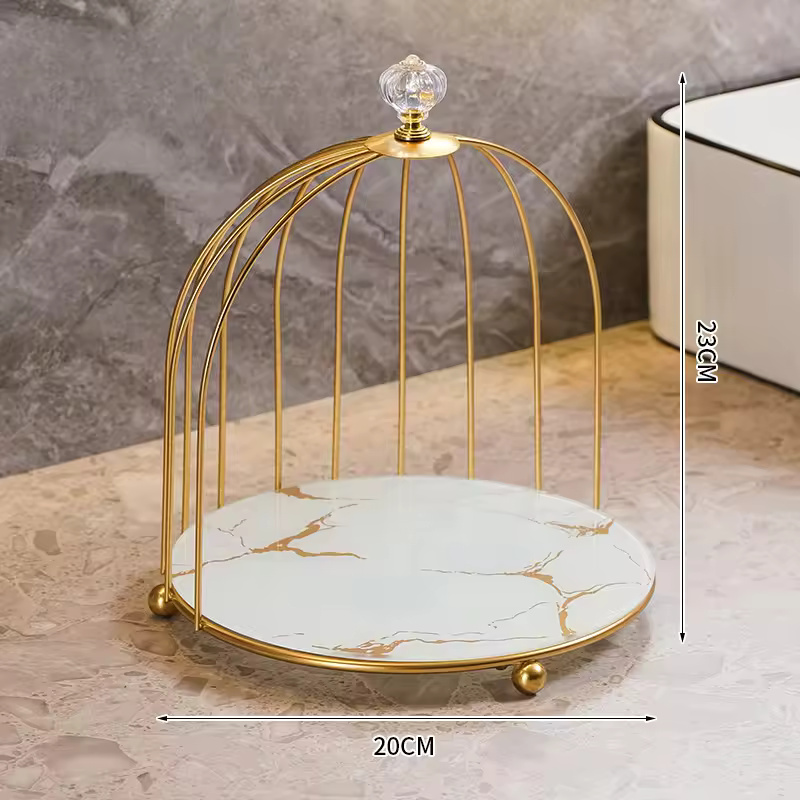 Single and Double Layer Metal Bird Cage Organizer for Makeup nd skin care products best for vanity counter top