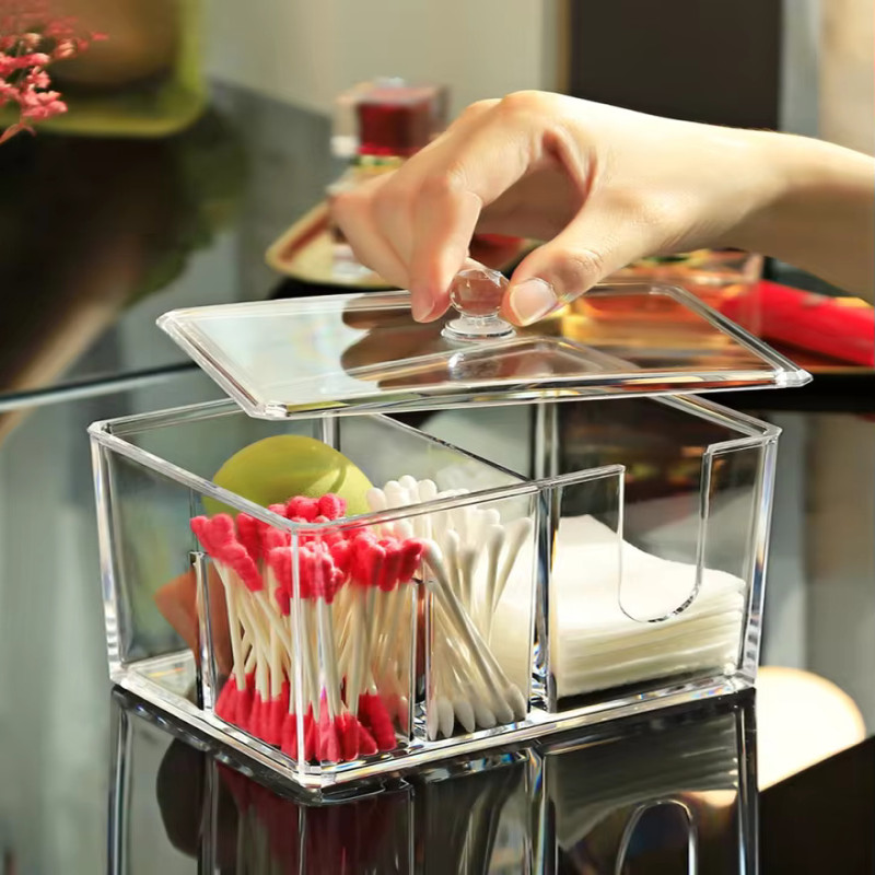 Transparent Acrylic Cotton Swab Holder