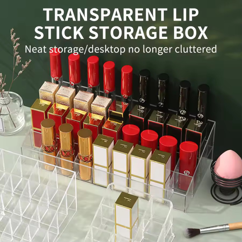 Acrylic Lipsticks Storage Box With 24 Grids