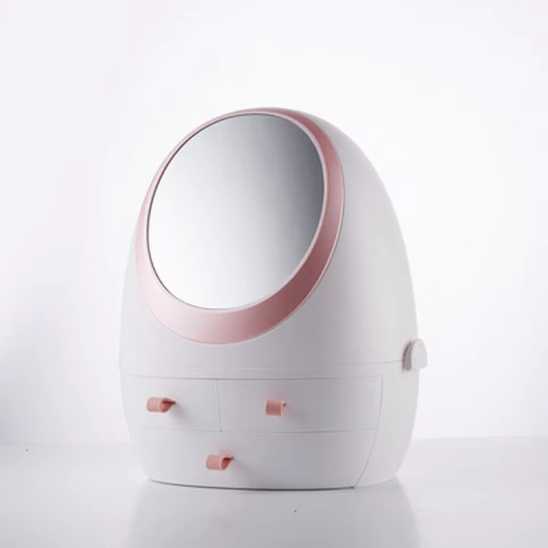Egg Shape Skin Care Organizer With LED Mirror