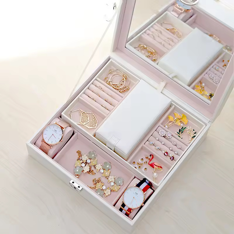 Luxury Leather Jewellery Organizer With Multi Compartments
