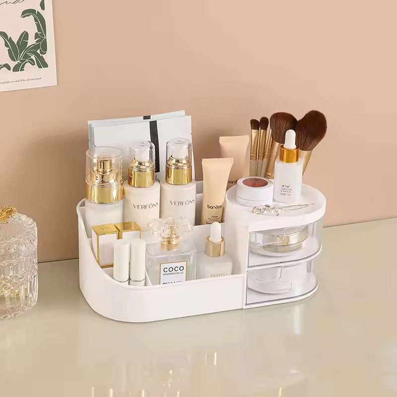 Cosmetic Organizer With Clear Drawer