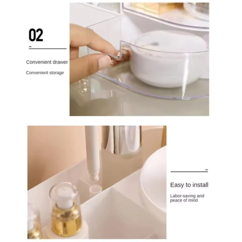 Cosmetic Organizer With Clear Drawer