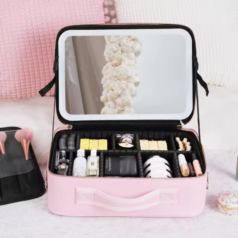 Cosmetic Bag With LED Mirror
