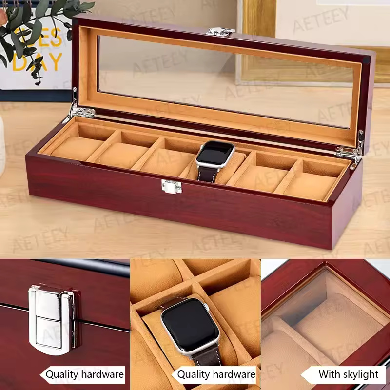 8/10/12 Grid Wooden Watch Organizer