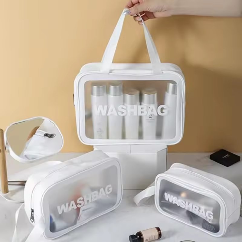 3PCS/SET PVC Waterproof Transparent Cosmetic Bag Wash Bath Storage Bag Travel Multi-function Storage Bag