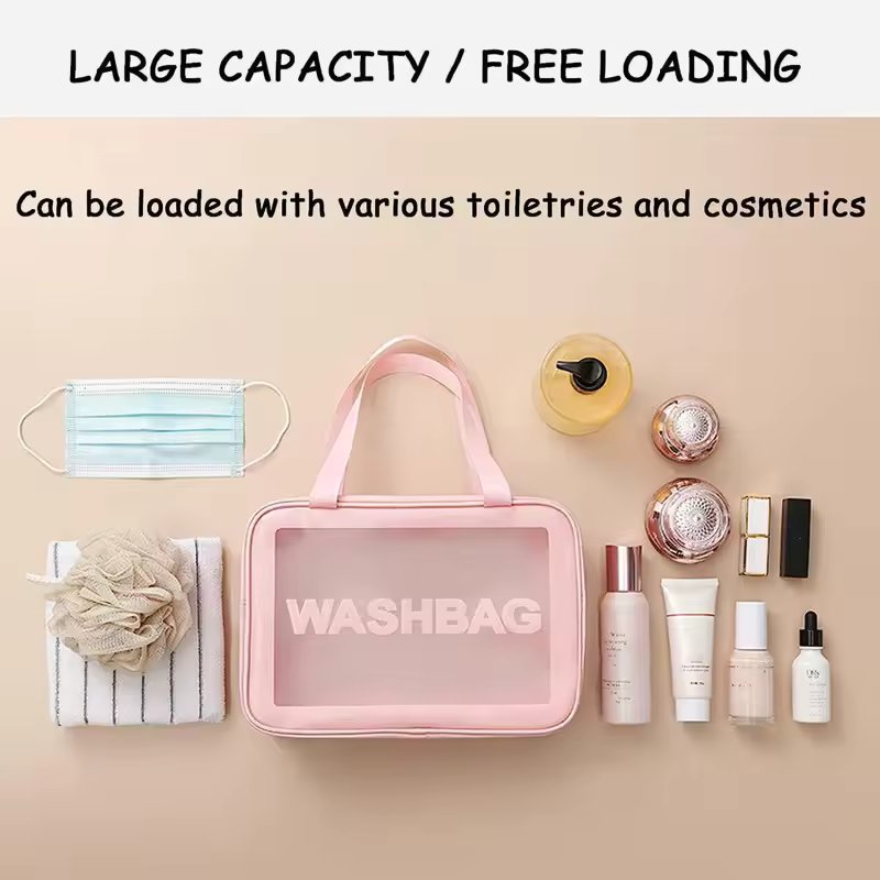 3PCS/SET PVC Waterproof Transparent Cosmetic Bag Wash Bath Storage Bag Travel Multi-function Storage Bag