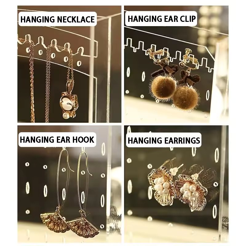 Transparent Jewellery Box With Hanging Storage And Drawers