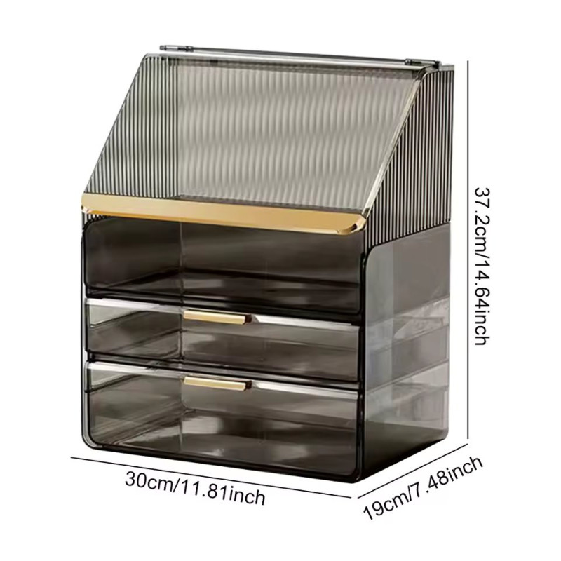 Transparent Dustproof Makeup Organizer Storage Rack