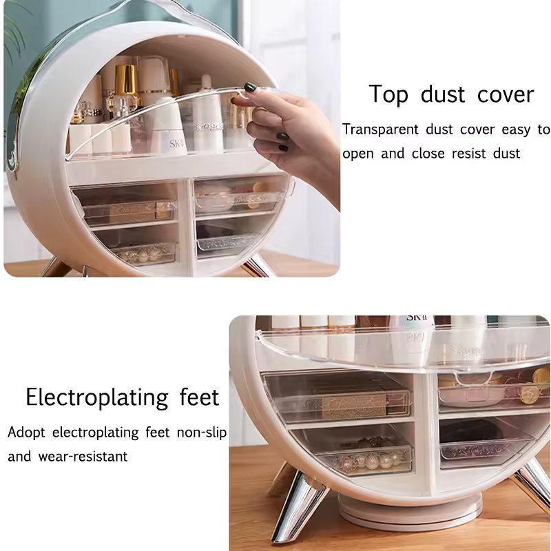 Circular Rotating Led Cosmetic Box