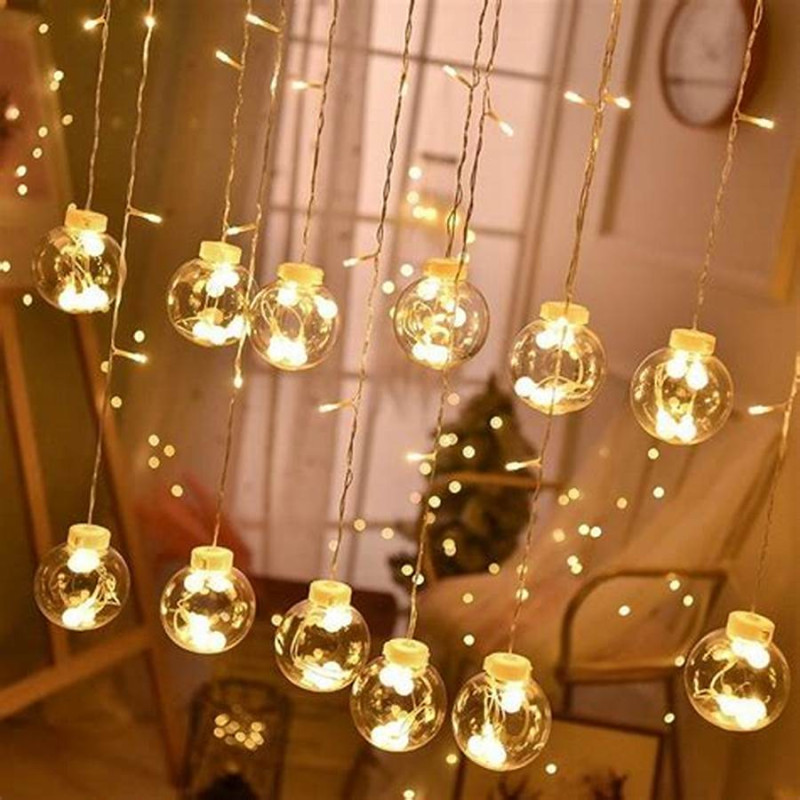 Large Ball LED Curtain String Lights