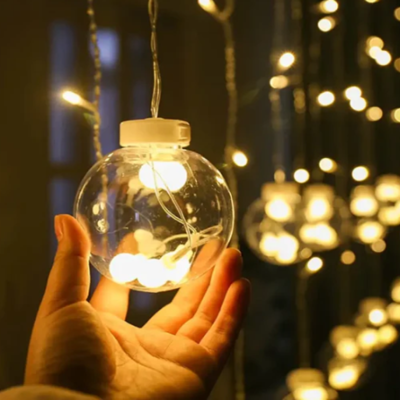 Large Ball LED Curtain String Lights