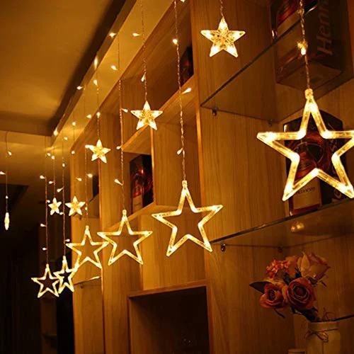 Star-shaped LED Curtain String Lights