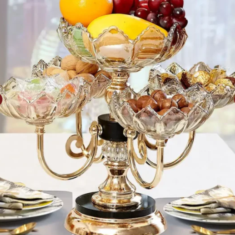 Rotating Plate Bowl for Fruits and Nuts