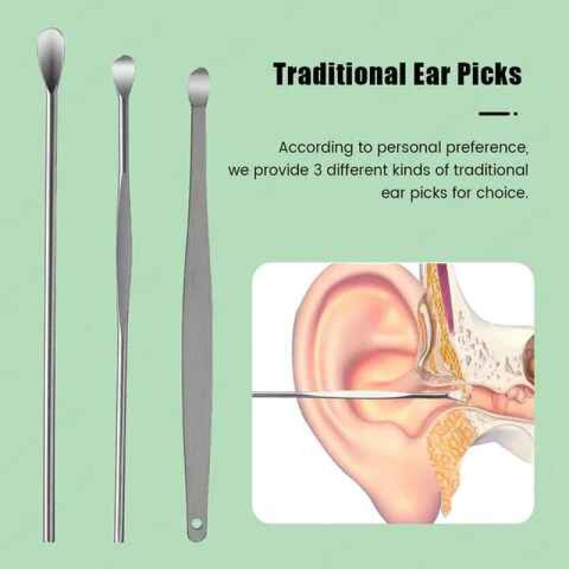Stainless Steel Ear Wax Removal Kit Effective Earpick & Ear Wax Picker