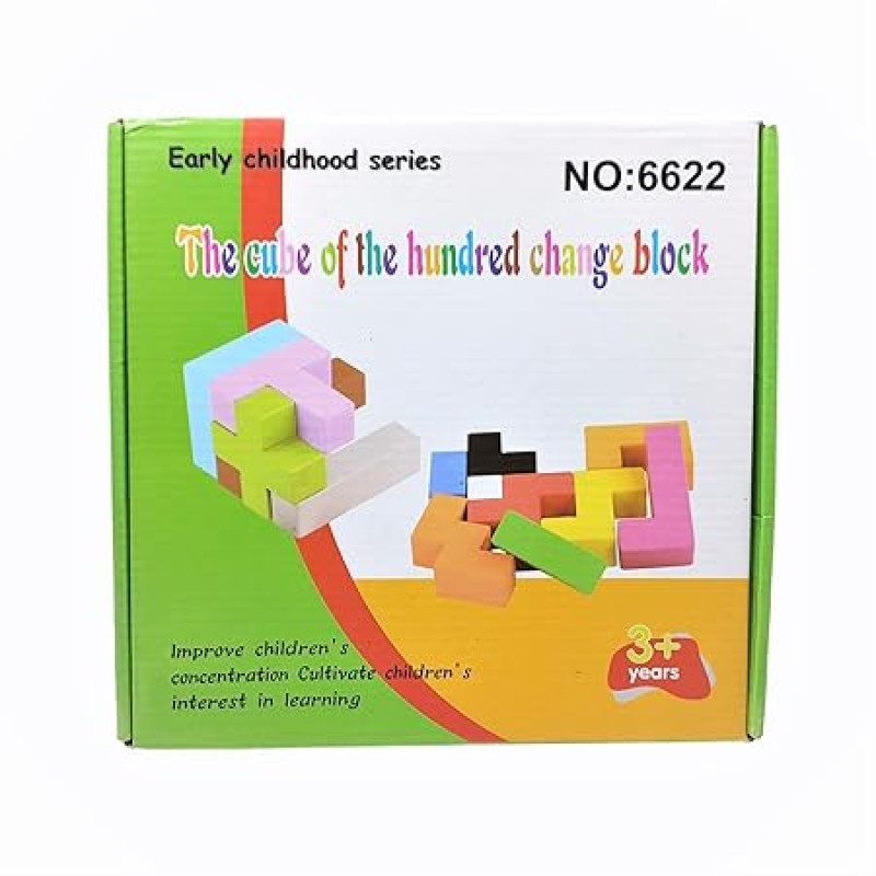 Cube of Hundred Change Block 3D Wooden Puzzle for Kids